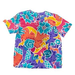 *VINTAGE* 90s SG Sport Colorful Abstract Floral Top